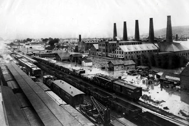 Flooding at  Corning Glass Works, 1889