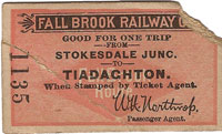 1898 Fall Brook Railway ticket